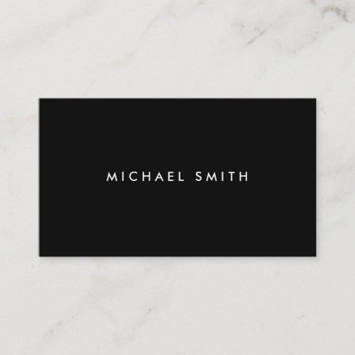 Professional Elegant Modern Black Plain Simple Business Card