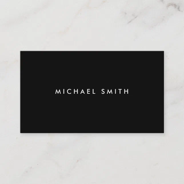 Professional Elegant Modern Black Plain Simple Business Card | Zazzle