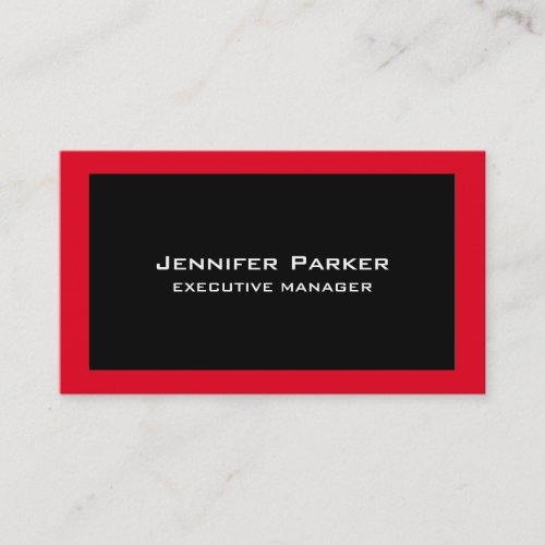 Professional Elegant Modern Black Red Stylish Business Card