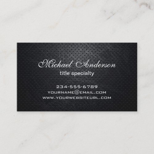 Professional Elegant Modern Black Scratched Metal Business Card