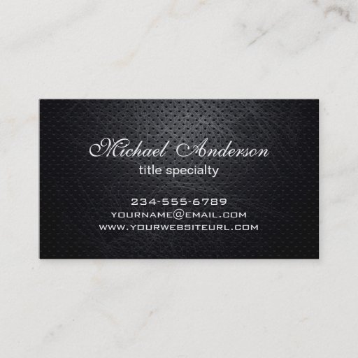 Customizable Professional Elegant Modern Black Scratched Metal Double-Sided Standard Business Cards (Pack Of 100)