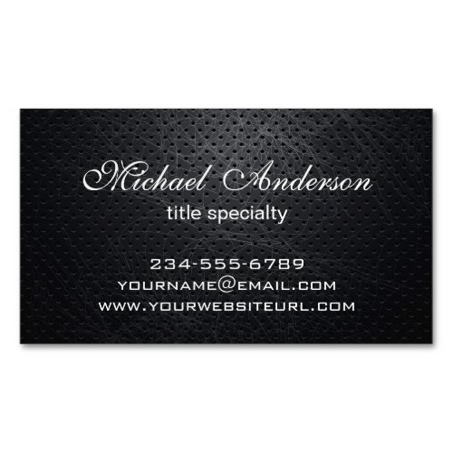 Professional Elegant Modern Black Scratched Metal Magnetic Business Card