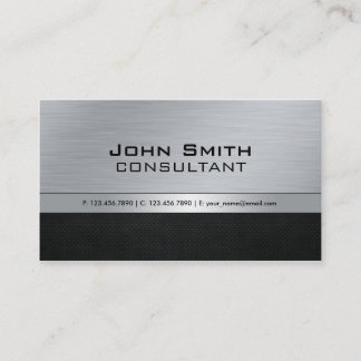Professional Elegant Modern Black Silver Metal Business Card