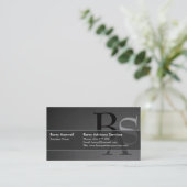 Professional Elegant Modern Black Simple Business Card (Standing Front)