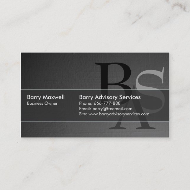 Professional Elegant Modern Black Simple Business Card (Front)