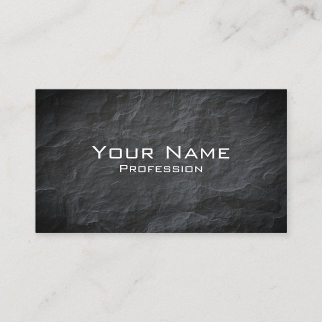 Professional Elegant Modern Black Slate Stone Business Card (Front)