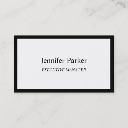 Professional Elegant Modern Black White Business Card