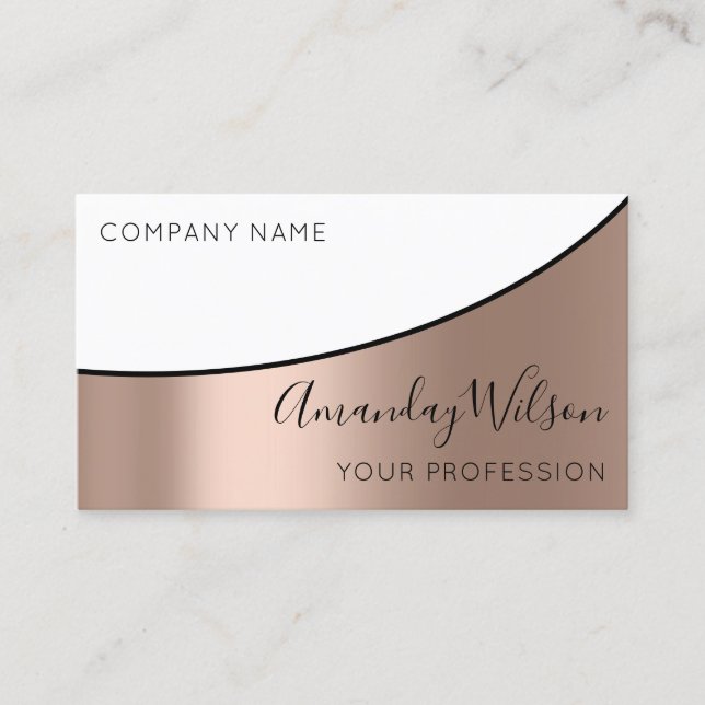 Professional Elegant Modern Black White Metal VIP Business Card (Front)