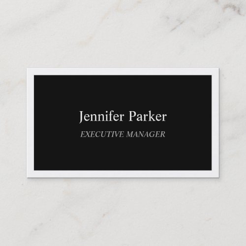 Professional Elegant Modern Black White Stylish Business Card