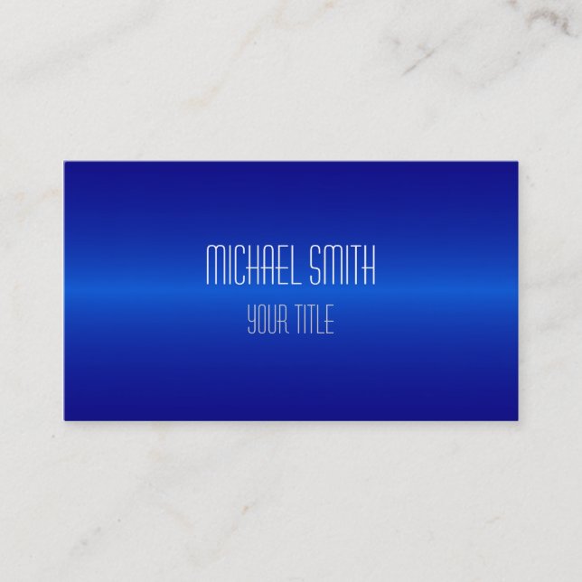 Professional Elegant Modern Blue Business Card (Front)