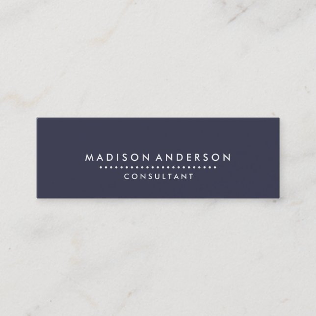 Professional Elegant Modern Blue Chalk Board Mini Business Card (Front)
