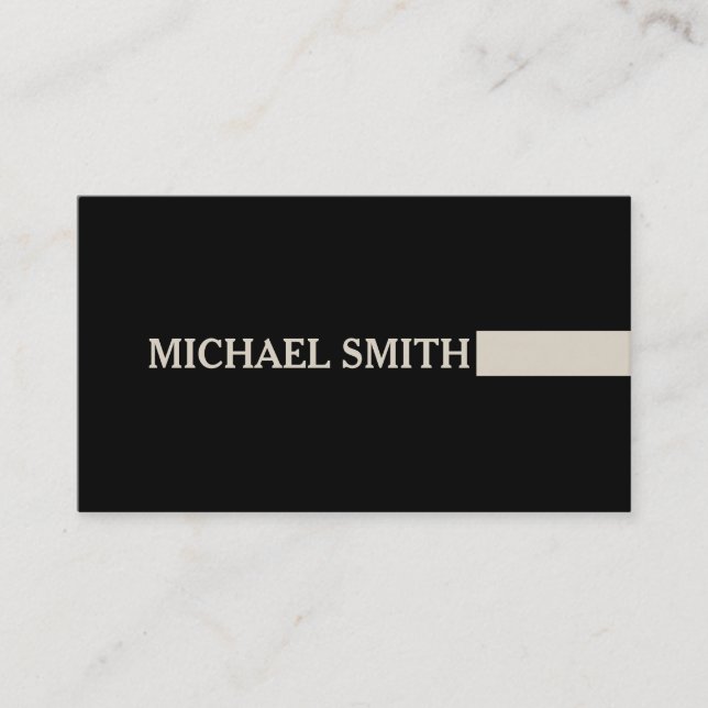 Professional Elegant Modern Bone Plain Black Business Card (Front)