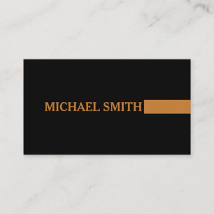 Professional Elegant Modern Bronze Plain Black Business Card
