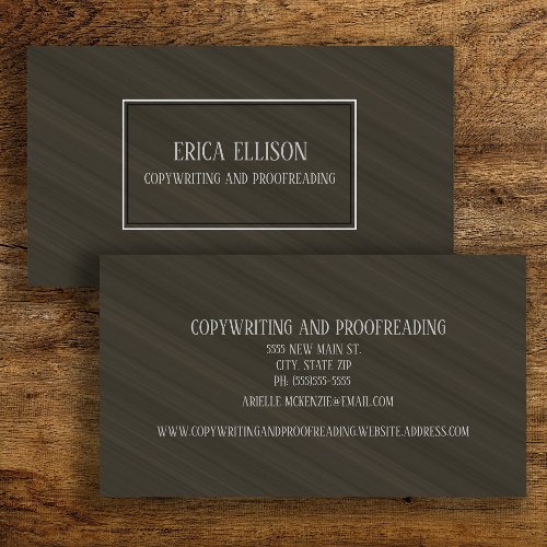 Professional Elegant Modern Brown Copywriting Business Card