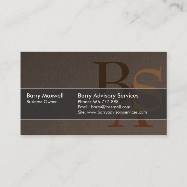Professional Elegant Modern Brown Simple Business Card (Front)