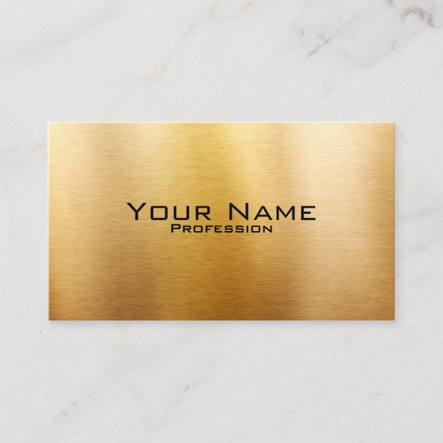 Professional Elegant Modern Brushed Metal Business Card (Front)