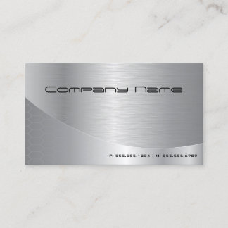 Professional Elegant Modern Brushed Silver Busines Business Card