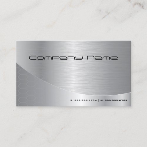 Professional Elegant Modern Brushed Silver Busines Business Card