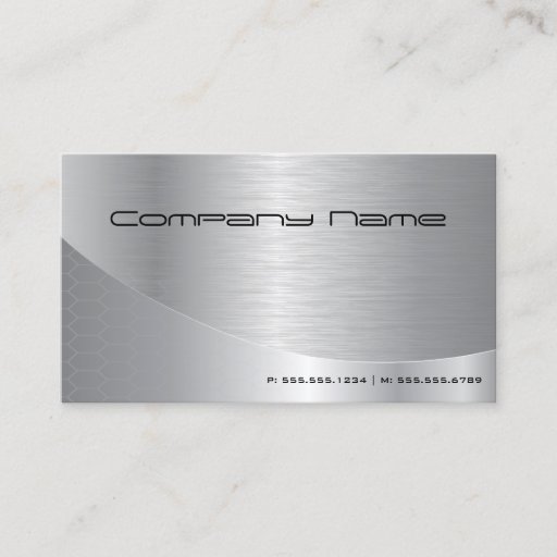 Customizable Professional Elegant Modern Brushed Silver Busines Business Card