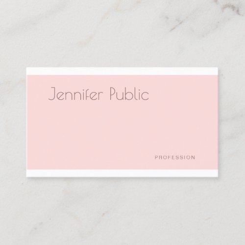 Professional Elegant Modern Clean Plain Blush Pink Business Card