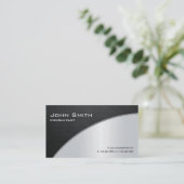 Professional Elegant Modern Computer Repair Silver Business Card (Standing Front)