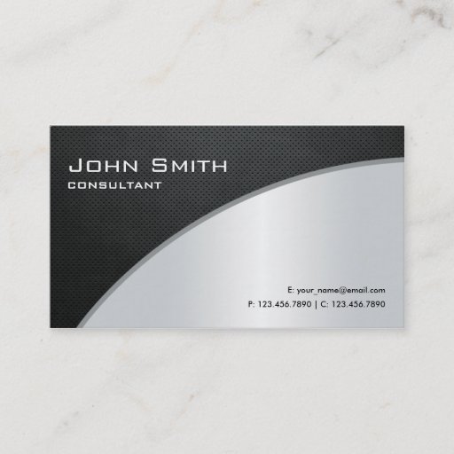 Customizable Professional Elegant Modern Computer Repair Silver Business Card Template