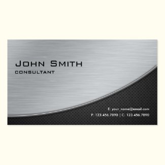 A professional business card with cool metal finish effect