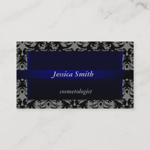 Customizable Professional elegant modern damask velvet business card