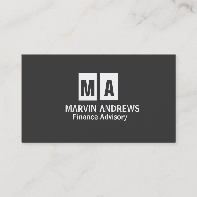 Professional Elegant Modern Dark Grey Simple Business Card (Front)