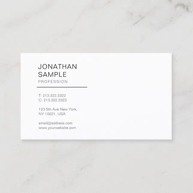 Professional Elegant Modern Design Simple Plain Business Card | Zazzle