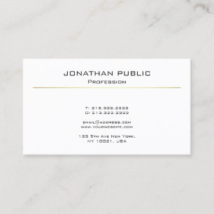 Professional Elegant Modern Design Sleek Plain Business Card