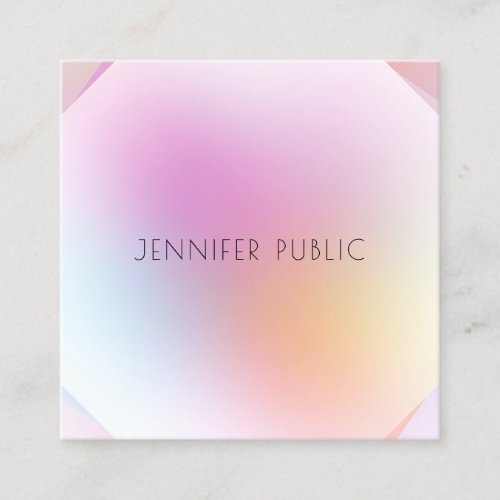 Professional Elegant Modern Design Trendy Colorful Square Business Card