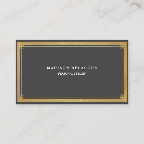 Professional Elegant Modern Gold foil frame trendy Business Card