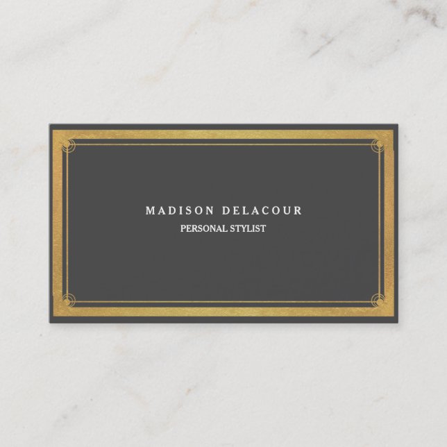 Professional Elegant Modern Gold foil frame trendy Business Card (Front)