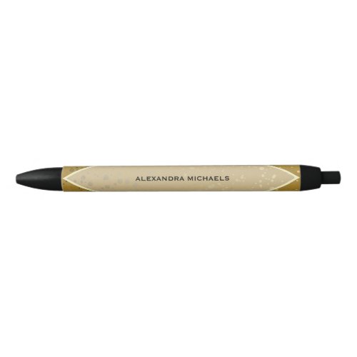 Professional Elegant Modern Gold Geometric Custom Black Ink Pen