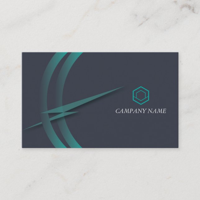  Professional Elegant Modern Green Busines  Business Card (Front)