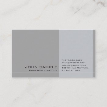Professional Elegant Modern Grey Simple Chic Plain Business Card by art_grande at Zazzle