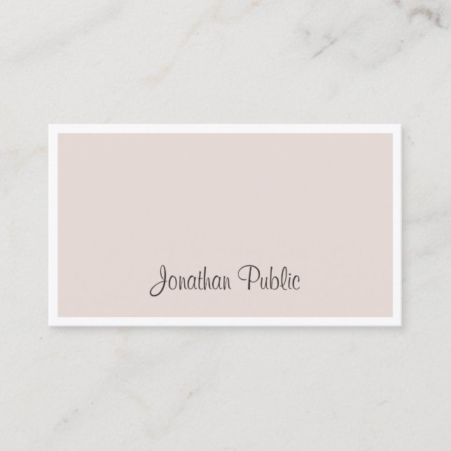 Professional Elegant Modern Hand Script Clean Chic Business Card (Front)