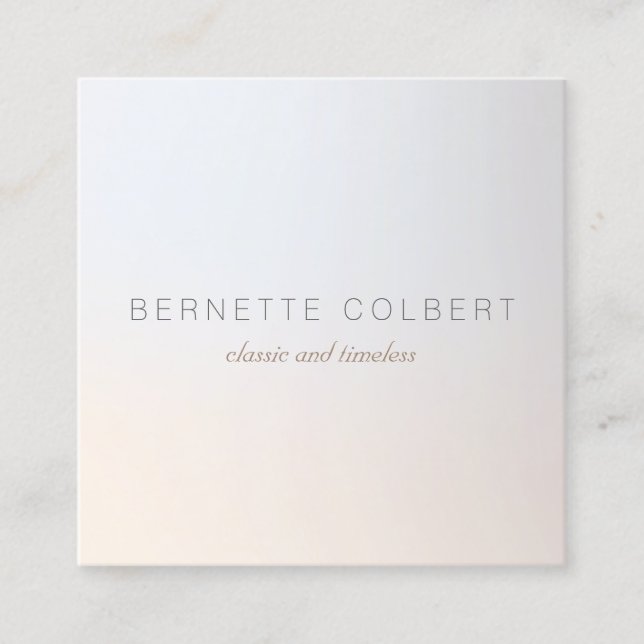Professional Elegant Modern Luminous Silver Square Business Card (Front)