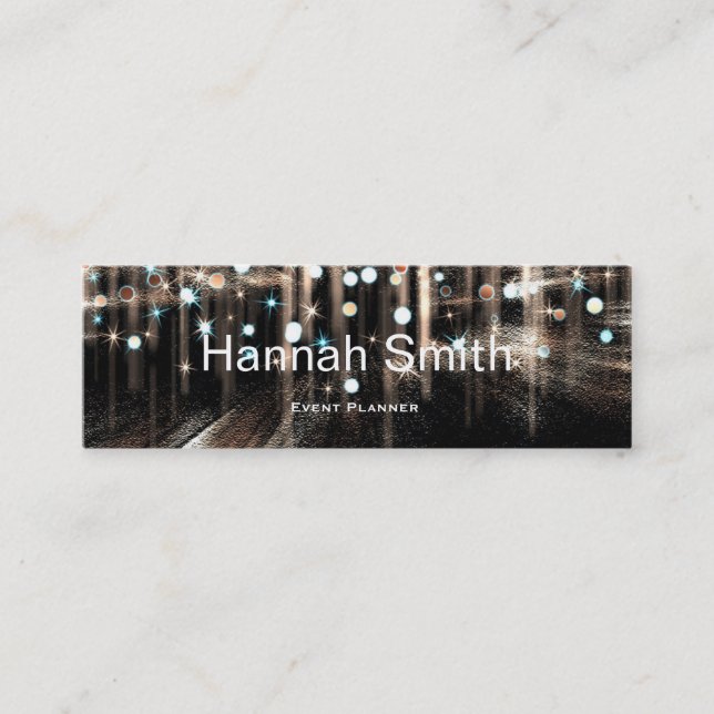 Professional elegant modern luxury Glitter Mini Business Card (Front)