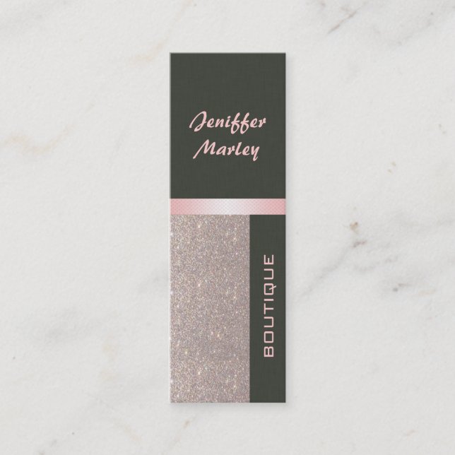 Professional elegant modern luxury glittery mini business card (Front)