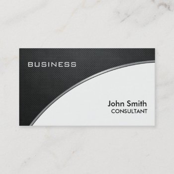 Professional Elegant Modern Metal Black White Business Card by Lamborati at Zazzle