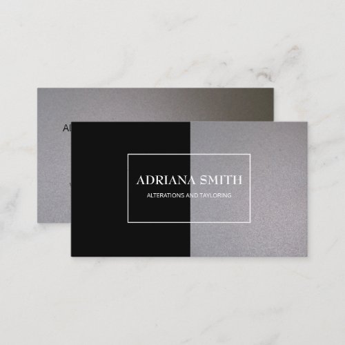 Professional Elegant Modern Metallic Black Silver Business Card
