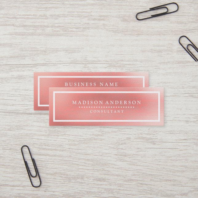 Professional Elegant Modern Mini Business Card (Front/Back In Situ)