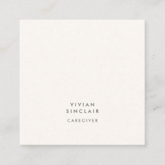 Professional Elegant Modern Minimal Caregiver  Square Business Card