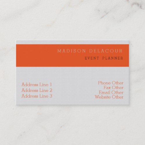 Professional Elegant Modern Minimal Orange Badge Business Card