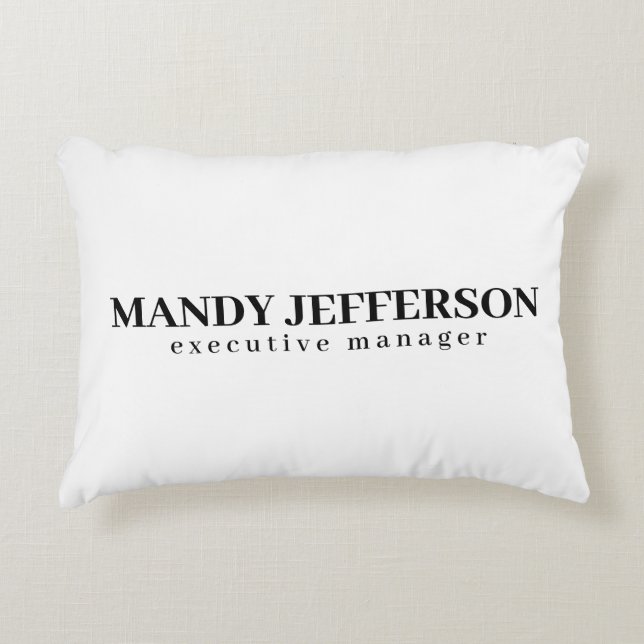 Professional elegant modern minimalist add name accent pillow (Front)