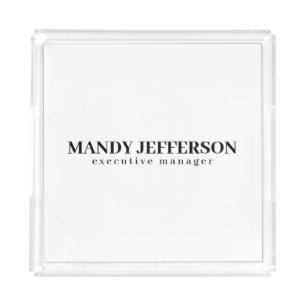 Professional elegant modern minimalist add name acrylic tray