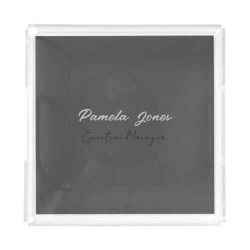 Professional elegant modern minimalist add name acrylic tray