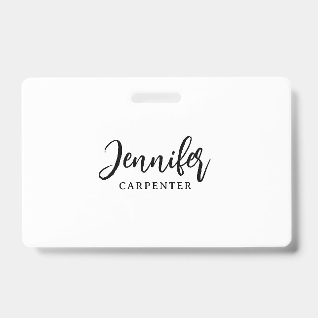 Professional elegant modern minimalist add name badge (Front)